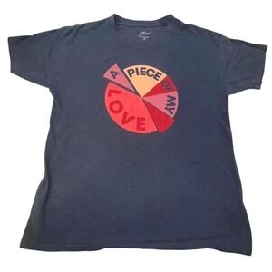 J.Crew Graphic T-Shirt XS Navy "A Piece of My Love" Short Sleeve Tee